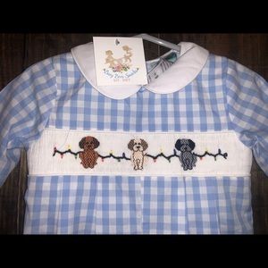 NWT busy bee smocks Christmas romper 9mth